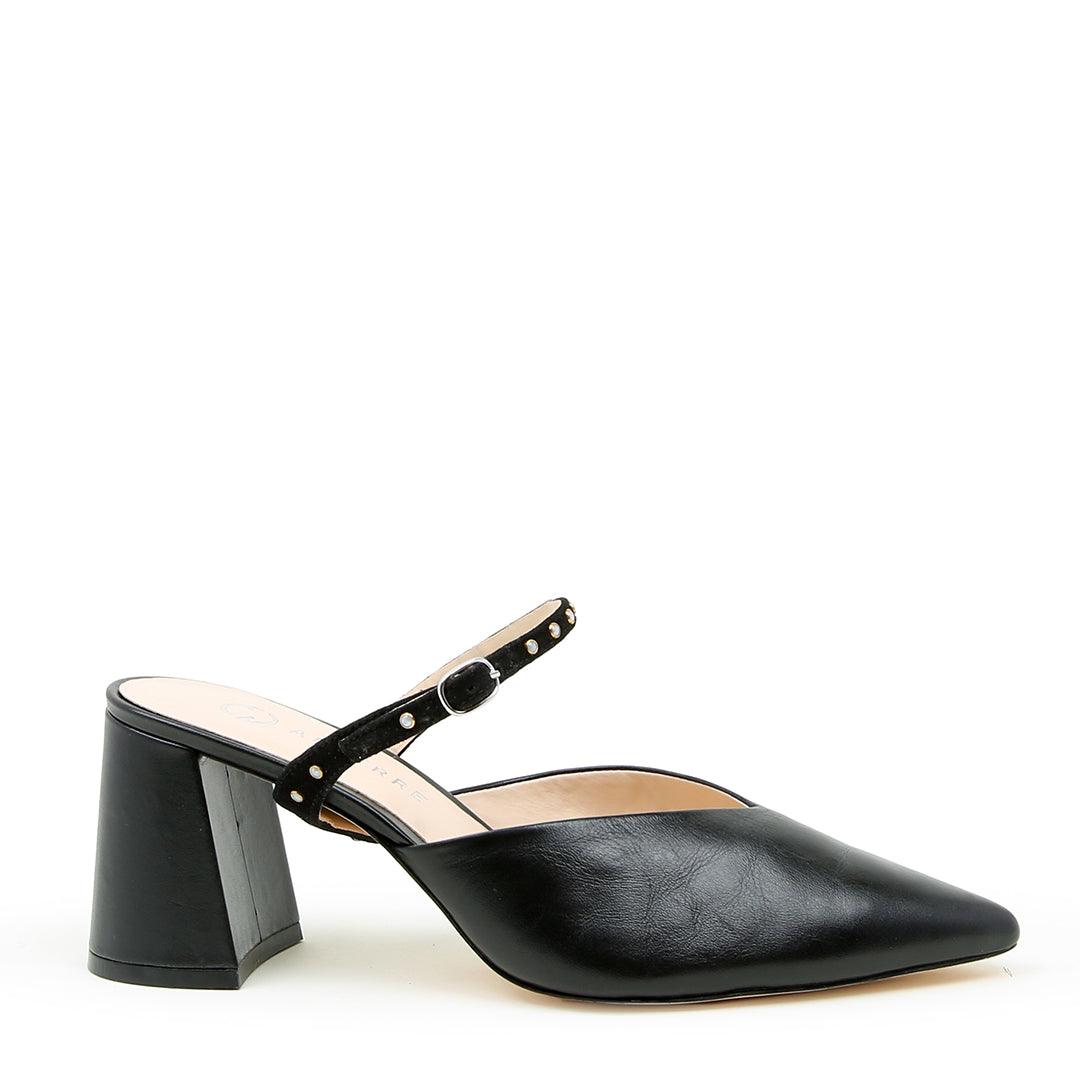Black V Mule + Studded Black Twiggy | Alterre Make A Shoe - Sustainable Shoes & Ethical Footwear