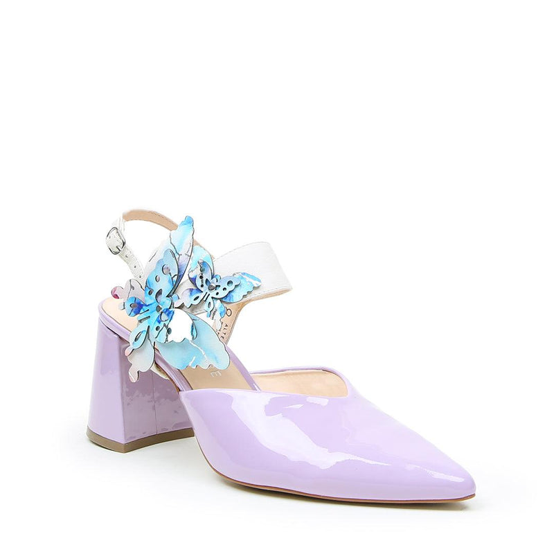 Lilac V Mule + Butterfly Elsie | Alterre Create Your Own Shoe - Sustainable Shoe Brand & Ethical Footwear Company
