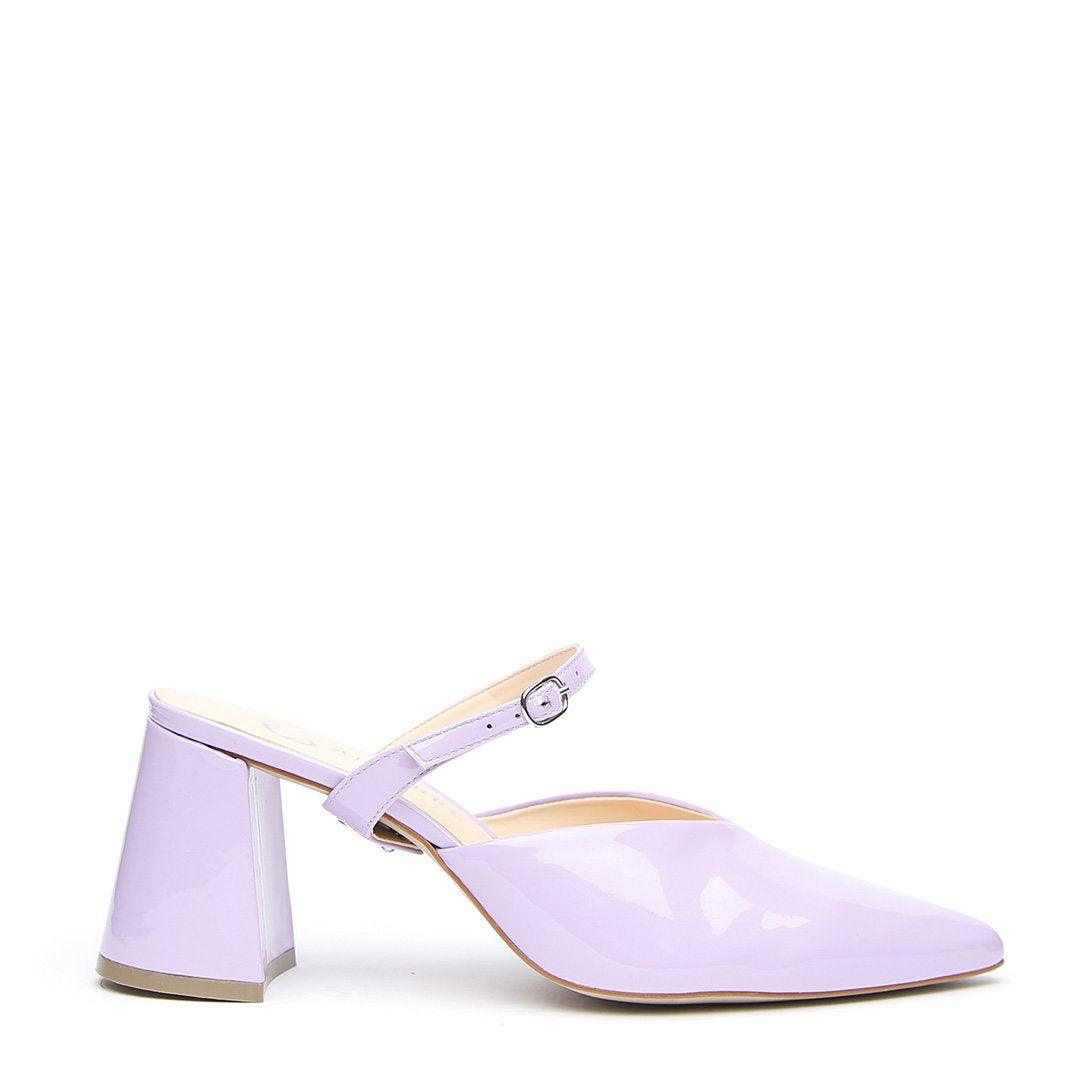 Lilac Gloss V Mule + Twiggy Strap - Customizable Mules  | Alterre Interchangeable Mule - Sustainable Footwear & Ethical Shoes