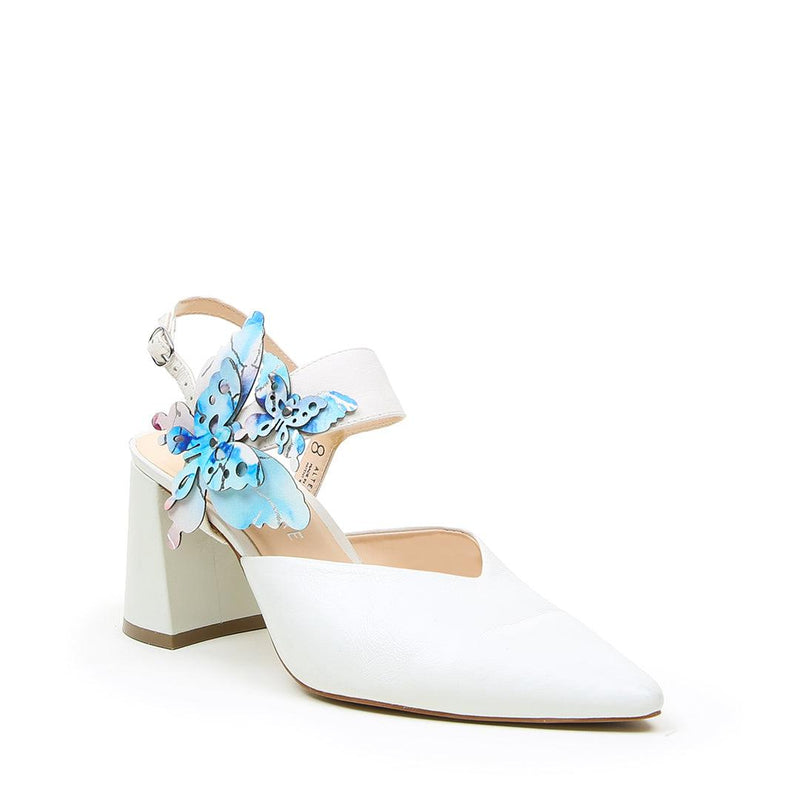 White V Mule + Butterfly Elsie | Alterre Create Your Own Shoe - Sustainable Shoe Brand & Ethical Footwear Company