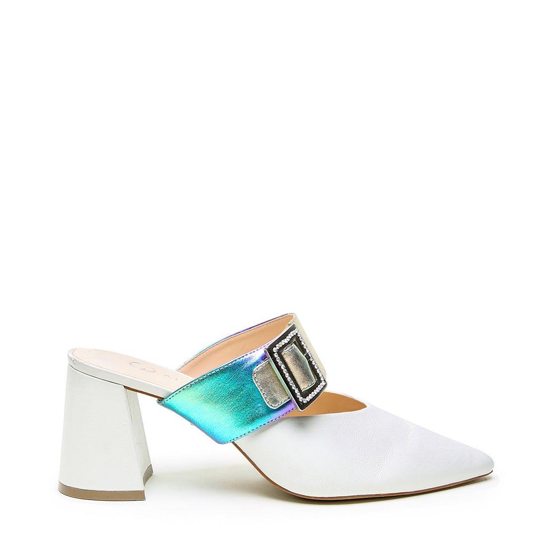 White V Mule + Galaxy Grace | Alterre Make A Shoe - Sustainable Shoes & Ethical Footwear
