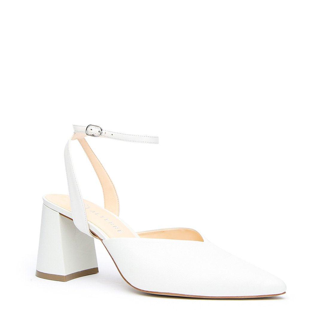 White V Mule + Marilyn Strap - Customized Mules | Alterre Make A Shoe - Sustainable Bridal Shoes & Ethical Footwear