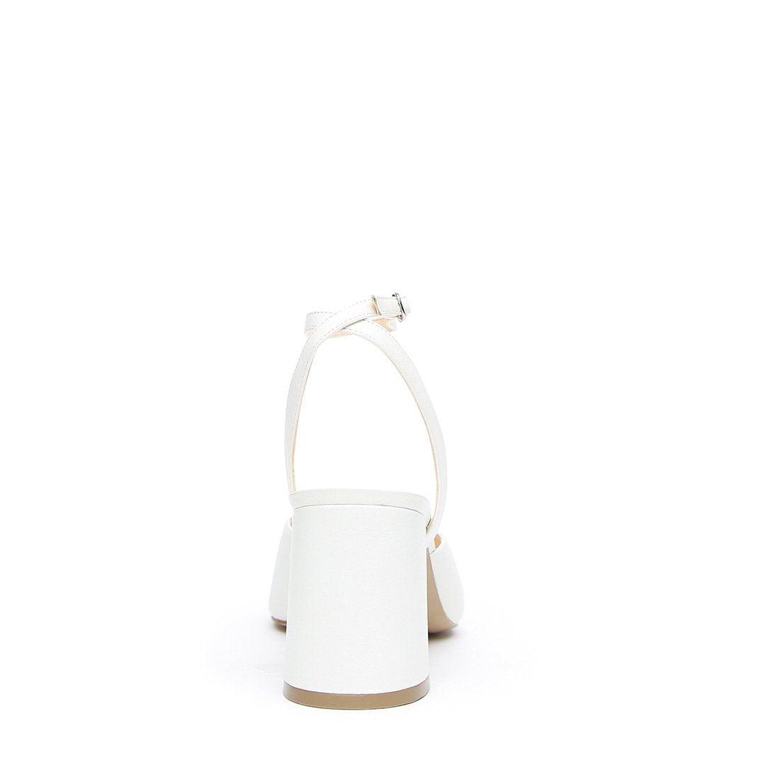 Alterre Customizable White V Mule + Marilyn Strap - White - 7