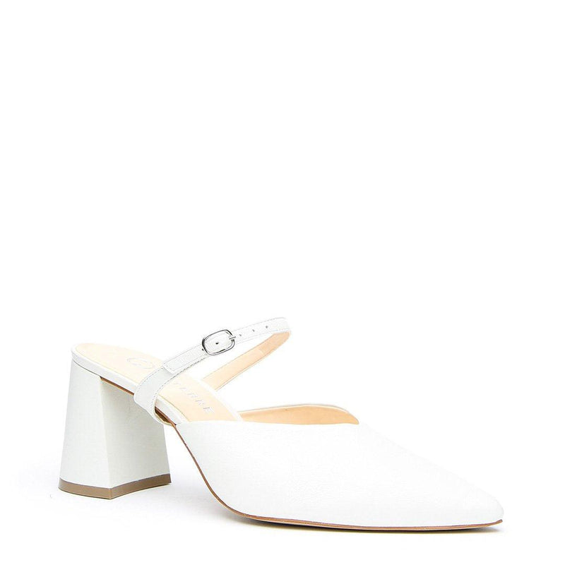 White V Mule + Twiggy Strap Strap - Customized Mules | Alterre Make A Shoe - Sustainable Shoes & Ethical Footwear