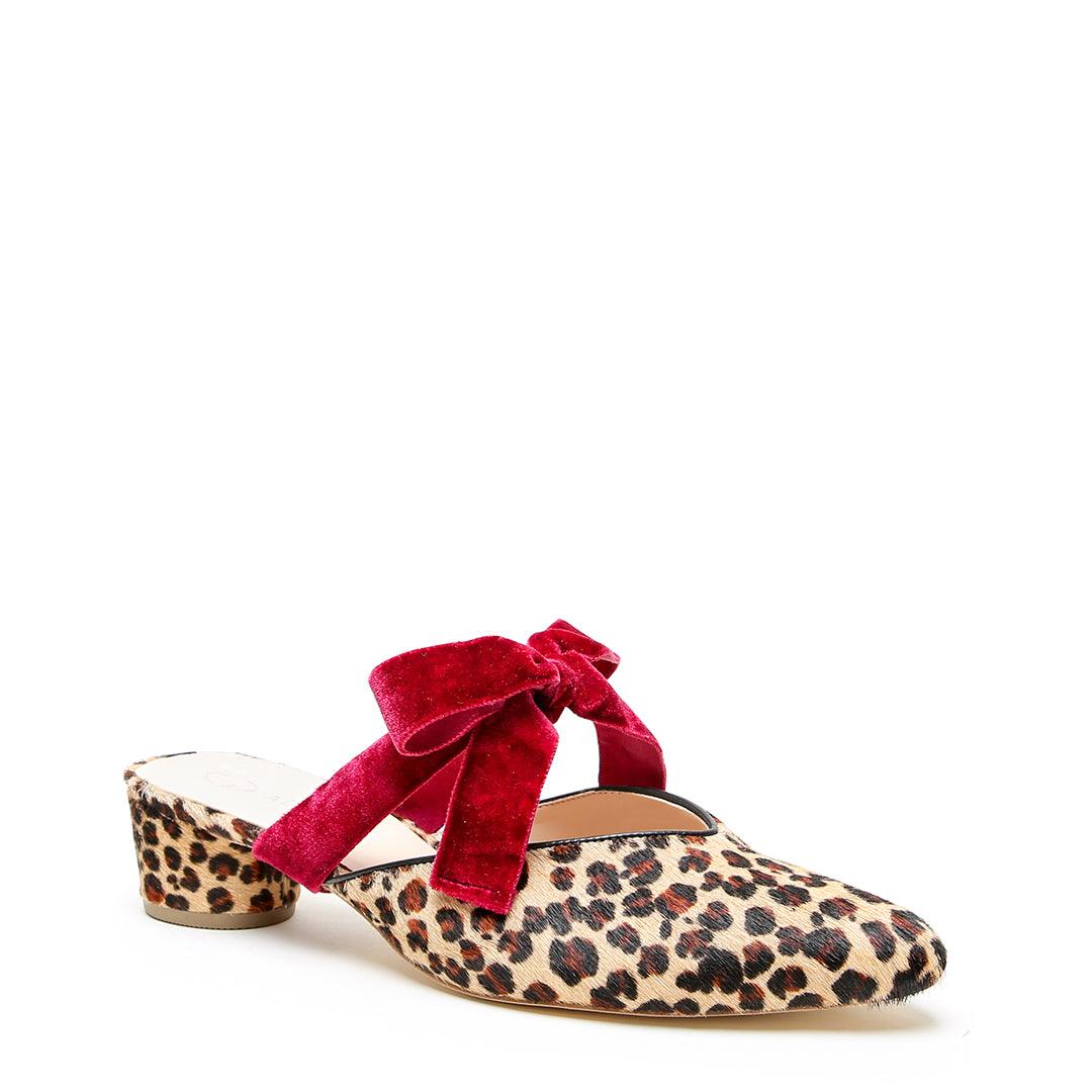 Leopard Personalized Slides + Red Velvet Marie Strap | Alterre Make A Shoe - Sustainable Shoes & Ethical Footwear