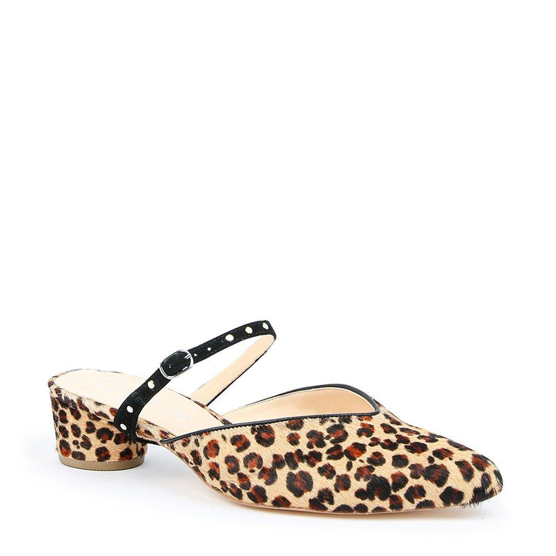 Customizable Leopard Slide + Studded Black Twiggy Strap | Alterre Make A Shoe - Sustainable Shoes & Ethical Footwear
